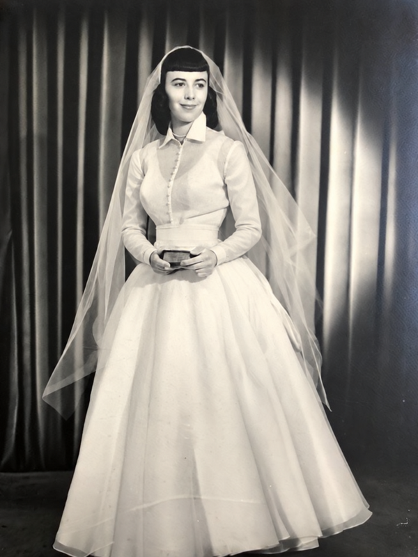 Vintage wedding portrait of Lois Potter used in the StoryMight StoryBook cover design